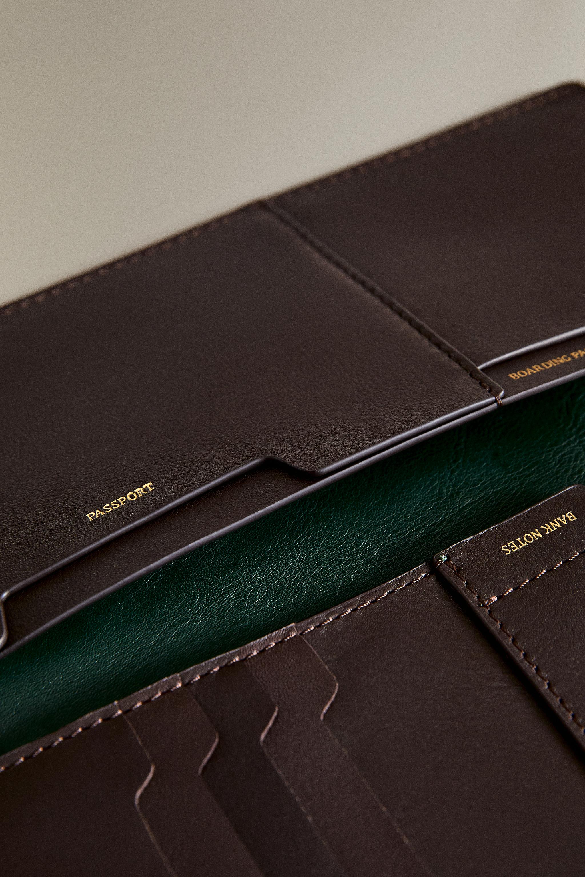 LEATHER TRAVEL ORGANIZER WALLET